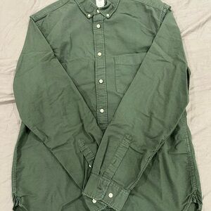 H&M Olive Green Button-Down Casual Shirt